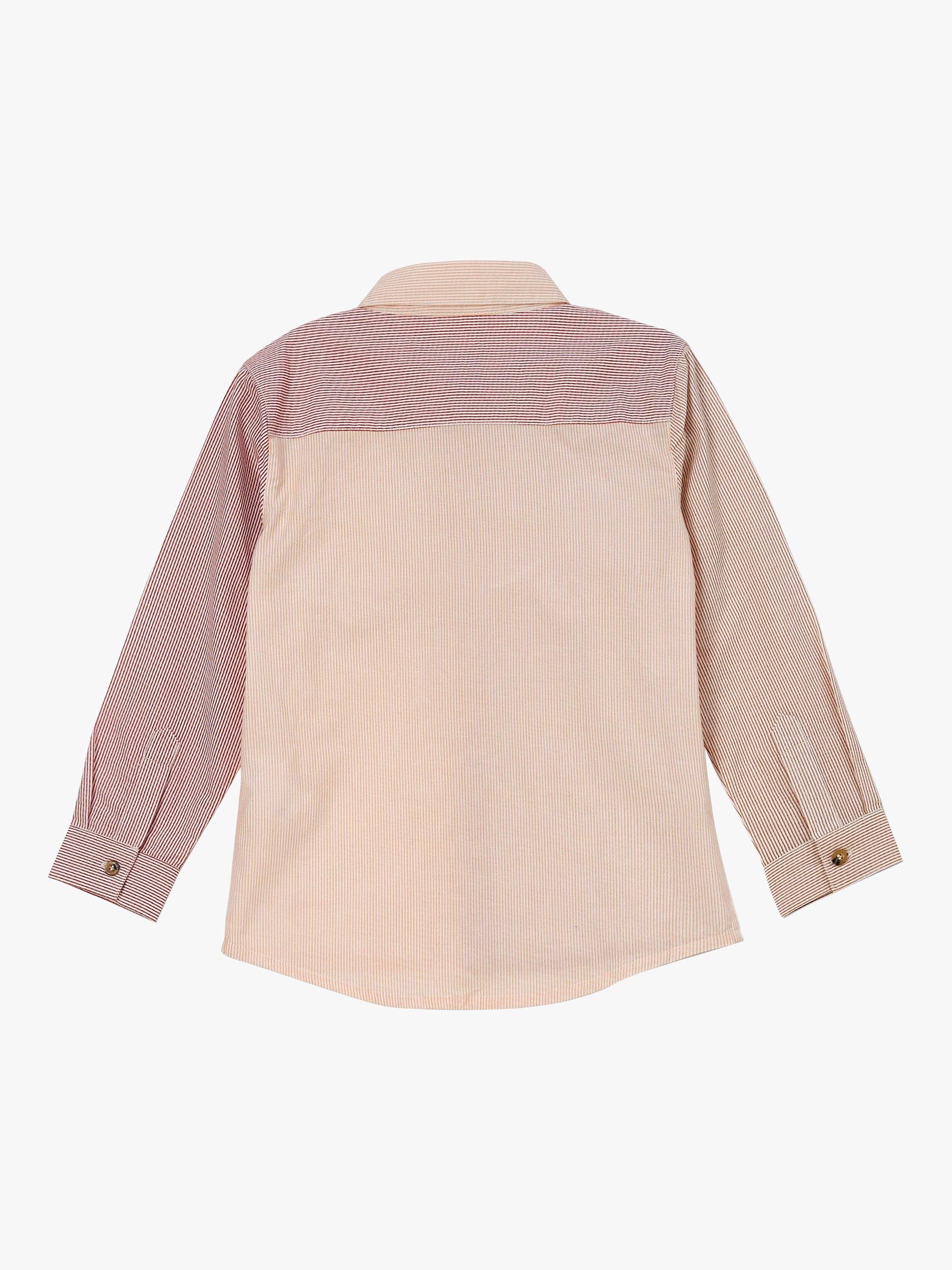 Product image 5 of 6, which shows Angel & Rocket Kids' Chase Stripe Panelled Shirt, Pink, 8 years