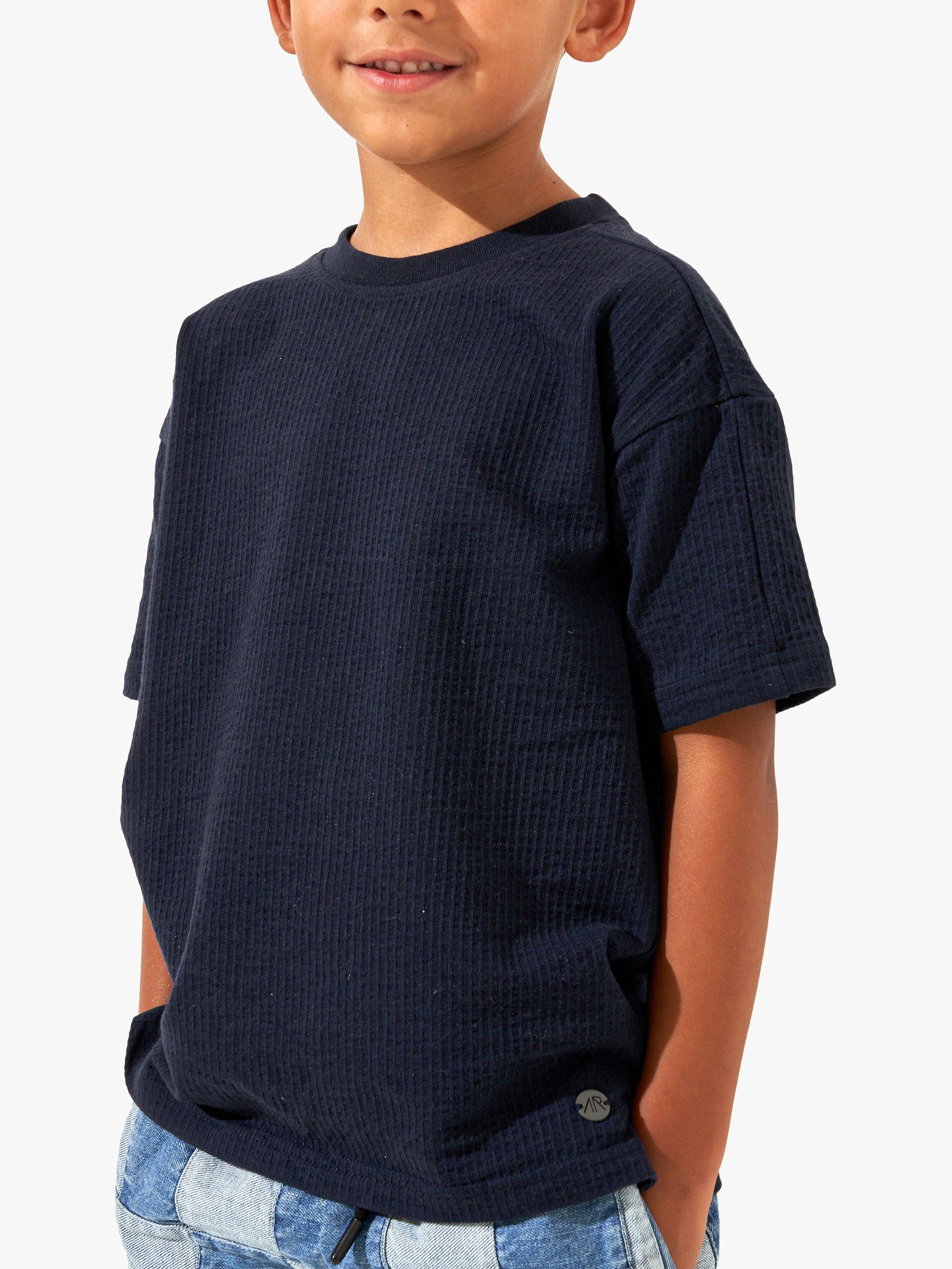 Angel & Rocket Kids' Hector Textured T-Shirt, Navy