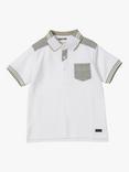 Angel & Rocket Kids' Eric Ottoman Smart Polo Shirt, White/Stone