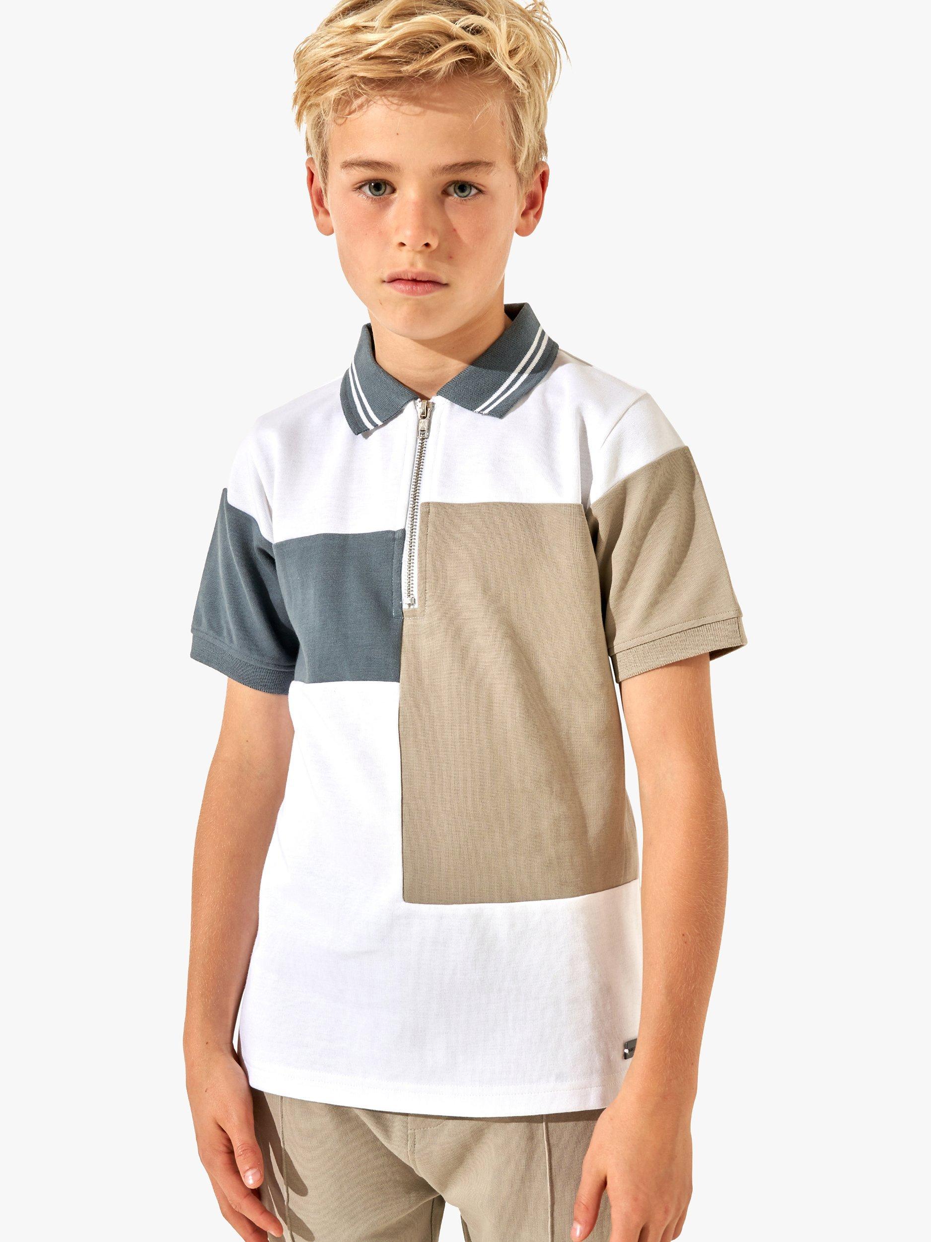 Angel & Rocket Kids' Colour Block T-Shirt, White/Multi