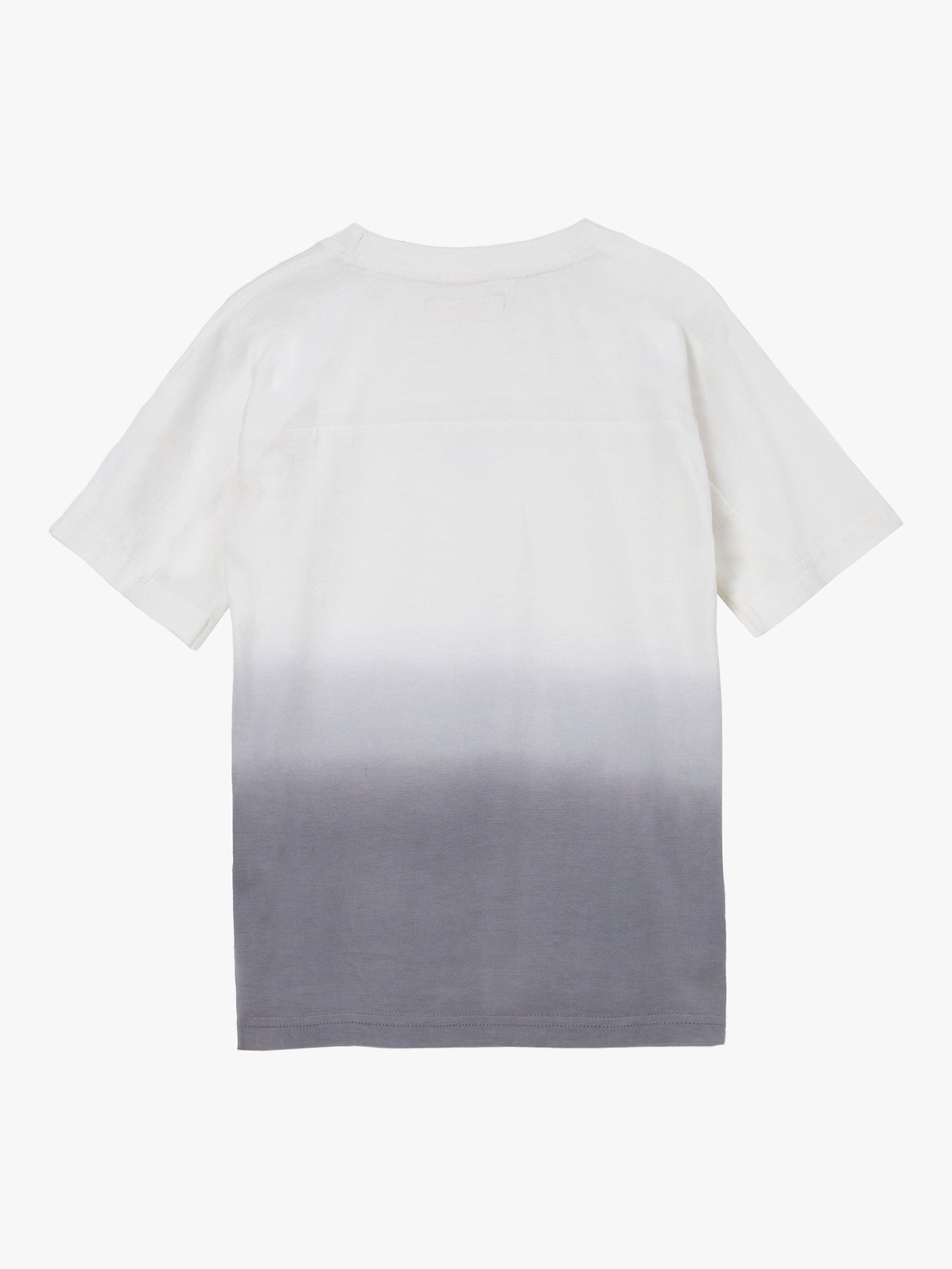 Product image 3 of 4, which shows Angel & Rocket Kids' Brad Logo Ombre Tie Dye T-Shirt, Grey, 3-4 years