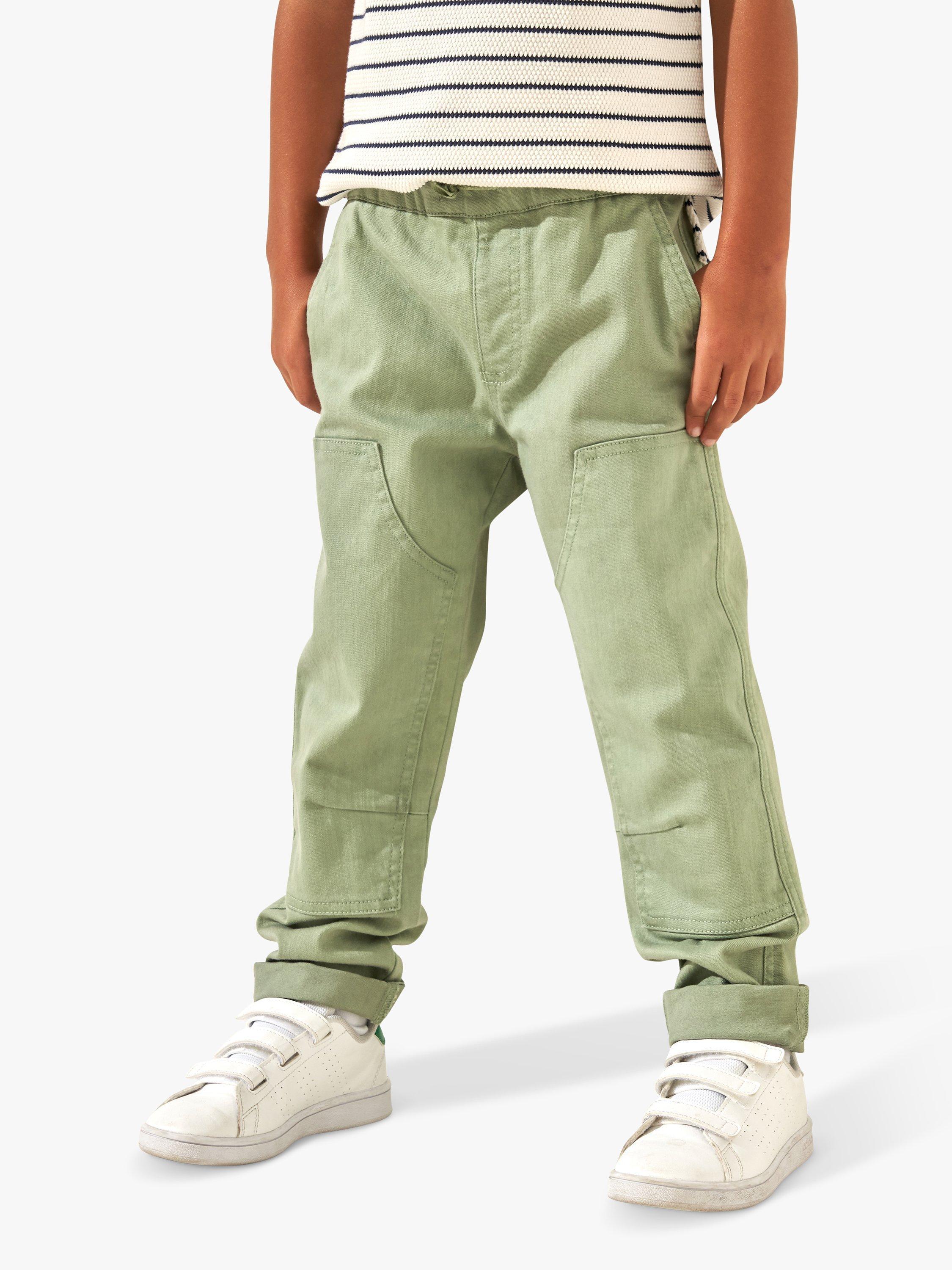Angel & Rocket Kids' Jace Stitch Detail Washed Trousers, Green