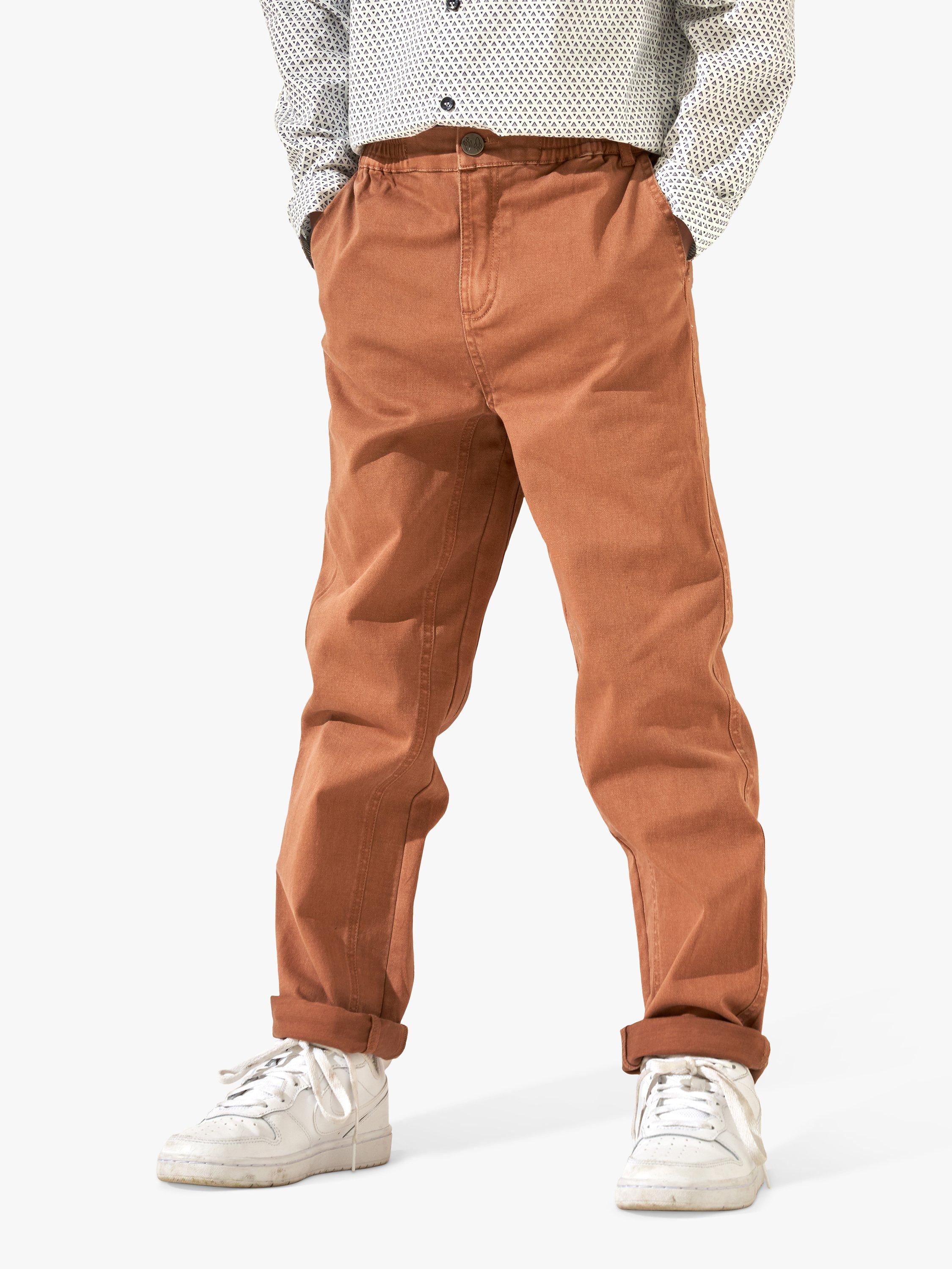 Product image 1 of 6, which shows Angel & Rocket Kids' Smart Washed Chinos, Tan, 3 years