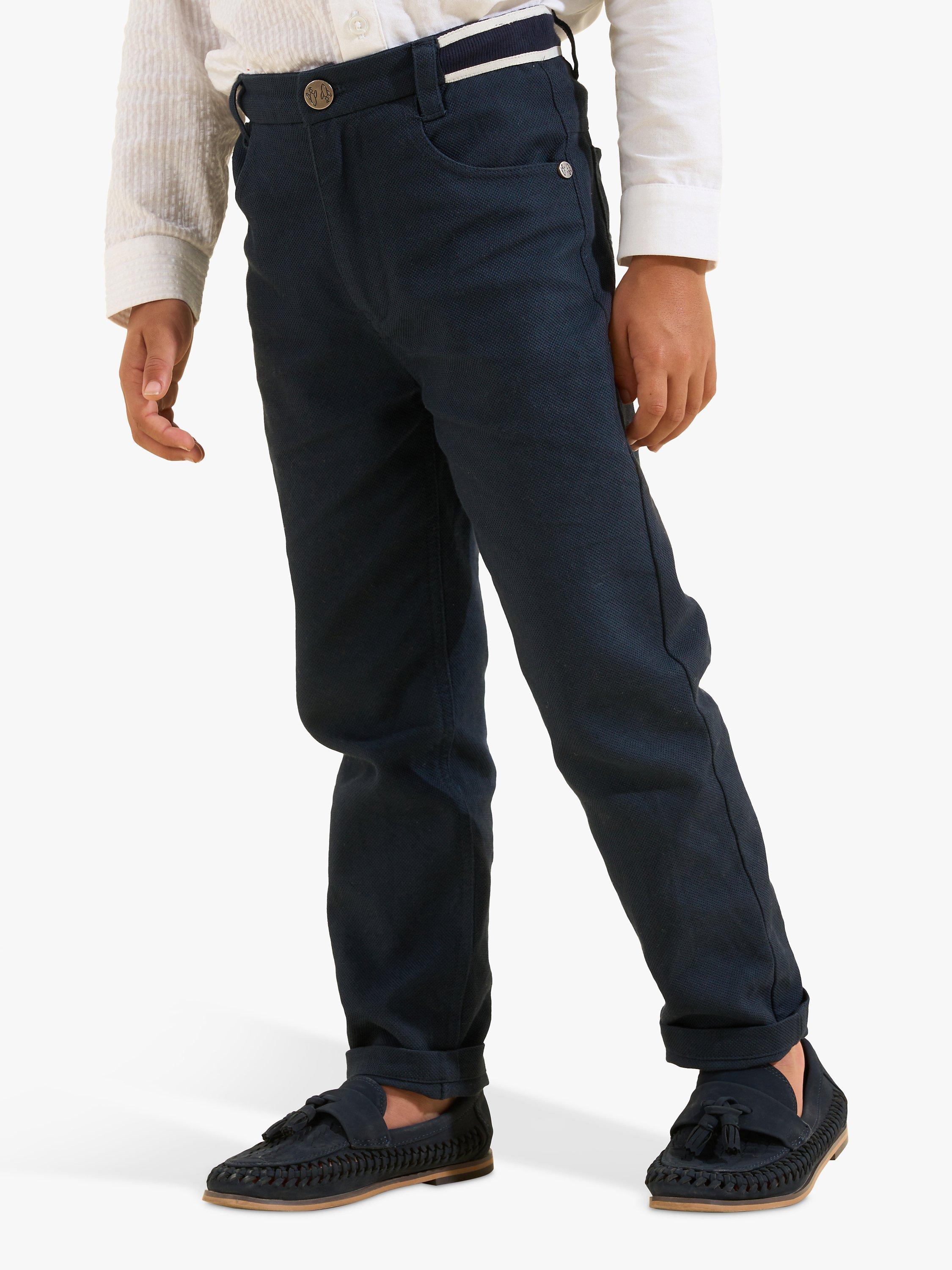 Angel & Rocket Kids' Bernard Smart Textured Trousers, Navy