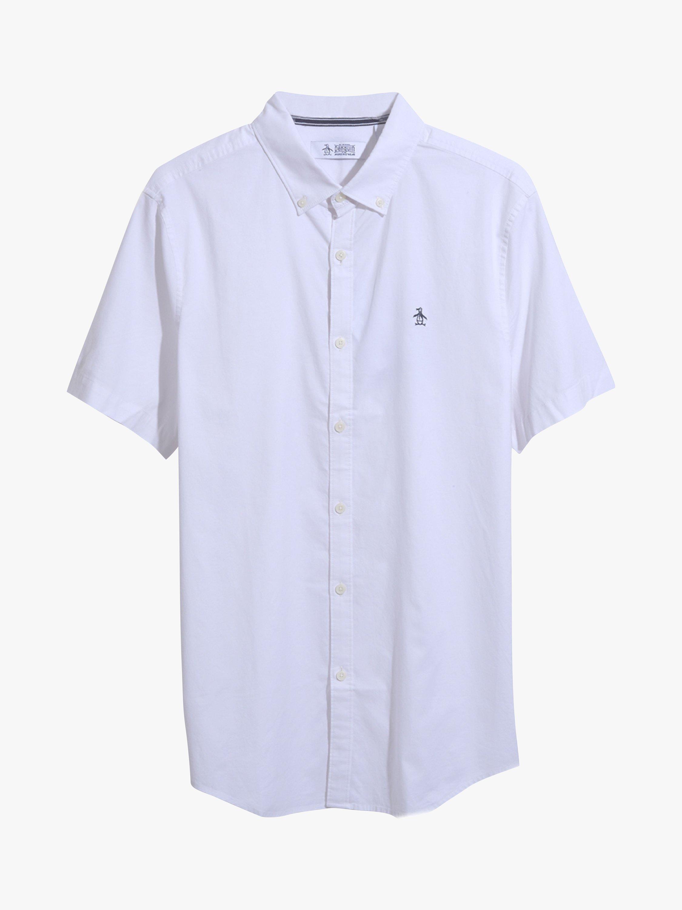 Product image 3 of 3, which shows Original Penguin Short Sleeve Stretch Oxford Shirt, White, L