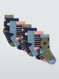 John Lewis Kids' Spot Stripe Cotton Rich Socks, Multi