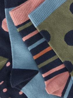 John Lewis Kids' Spot Stripe Cotton Rich Socks, Multi - view 2, Multi