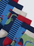 John Lewis Kids' Dragon Stripe Cotton Rich Socks, Pack of 7, Multi