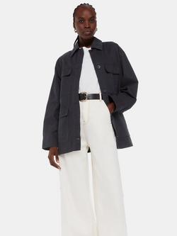 Whistles Megan 4 Pocket Casual Jacket, Washed Black, Washed Black