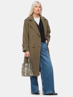 Whistles Petite Riley Longline Trench Coat, Khaki, Khaki