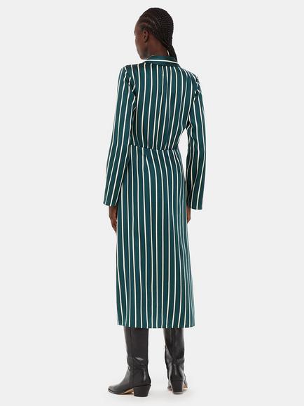 Whistles Alex Stripe Shirt Dress - view 2, Green/Multi