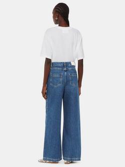 Whistles Wide Leg High Waist Jeans, Blue - view 2, Blue