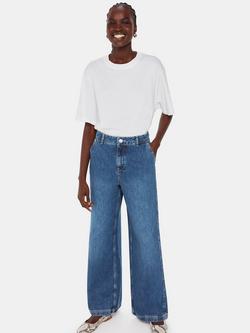 Whistles Wide Leg High Waist Jeans, Blue, Blue