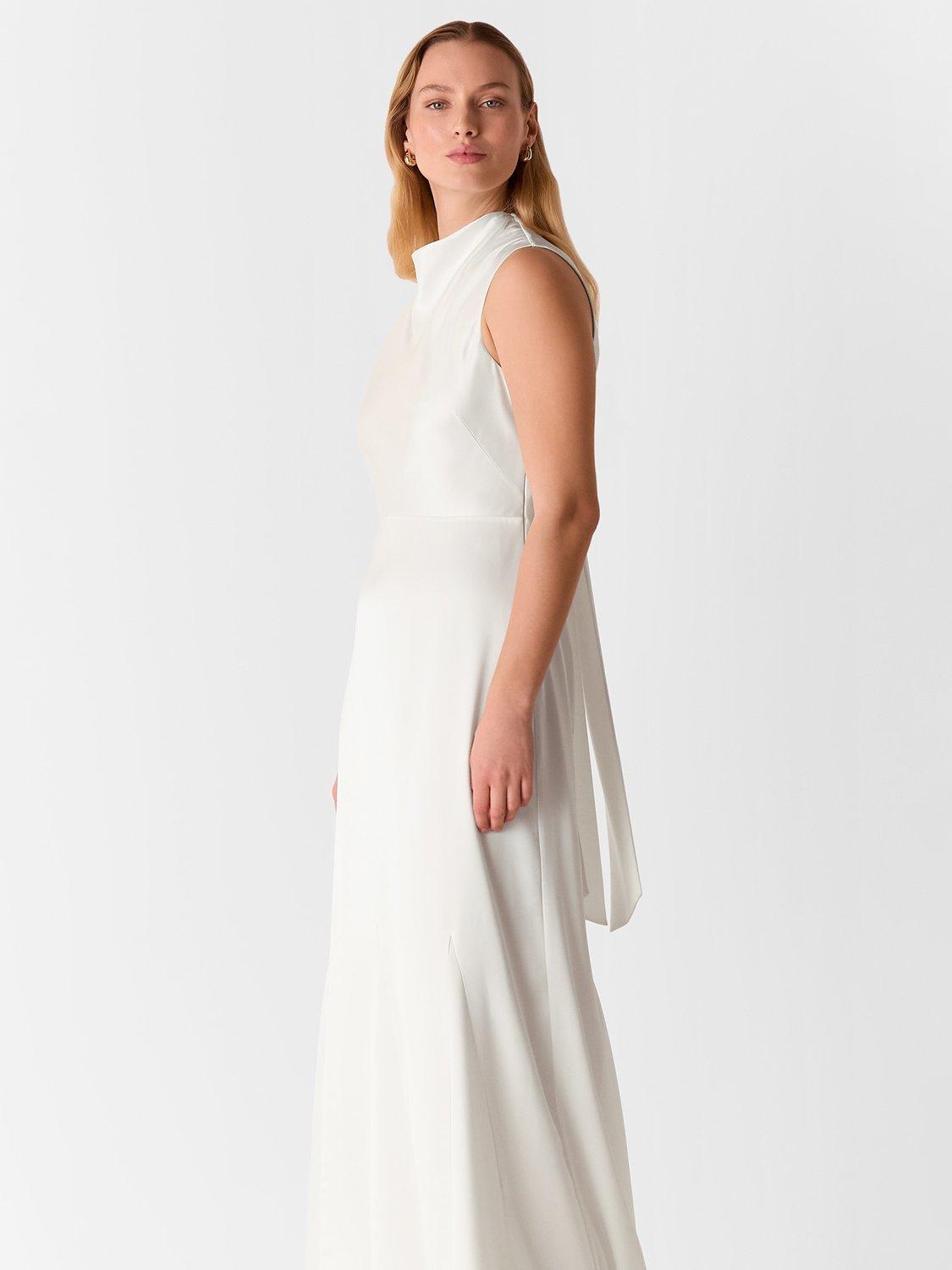 Product image 3 of 6, which shows Whistles Melody Wedding Dress, Ivory, 8