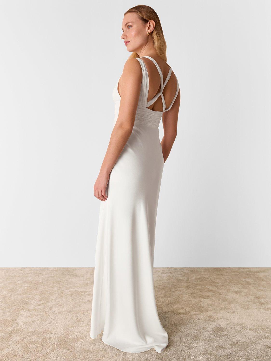 Product image 2 of 6, which shows Whistles Nicole Wedding Dress, Ivory, 14