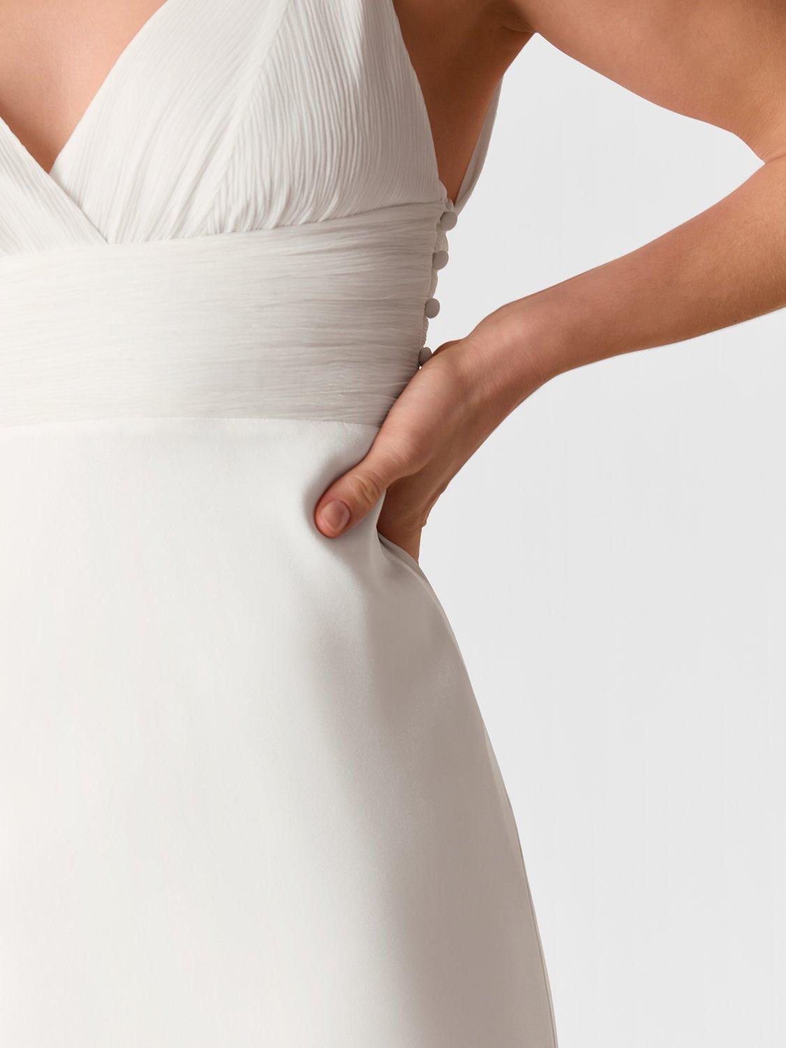 Product image 3 of 6, which shows Whistles Nicole Wedding Dress, Ivory, 14