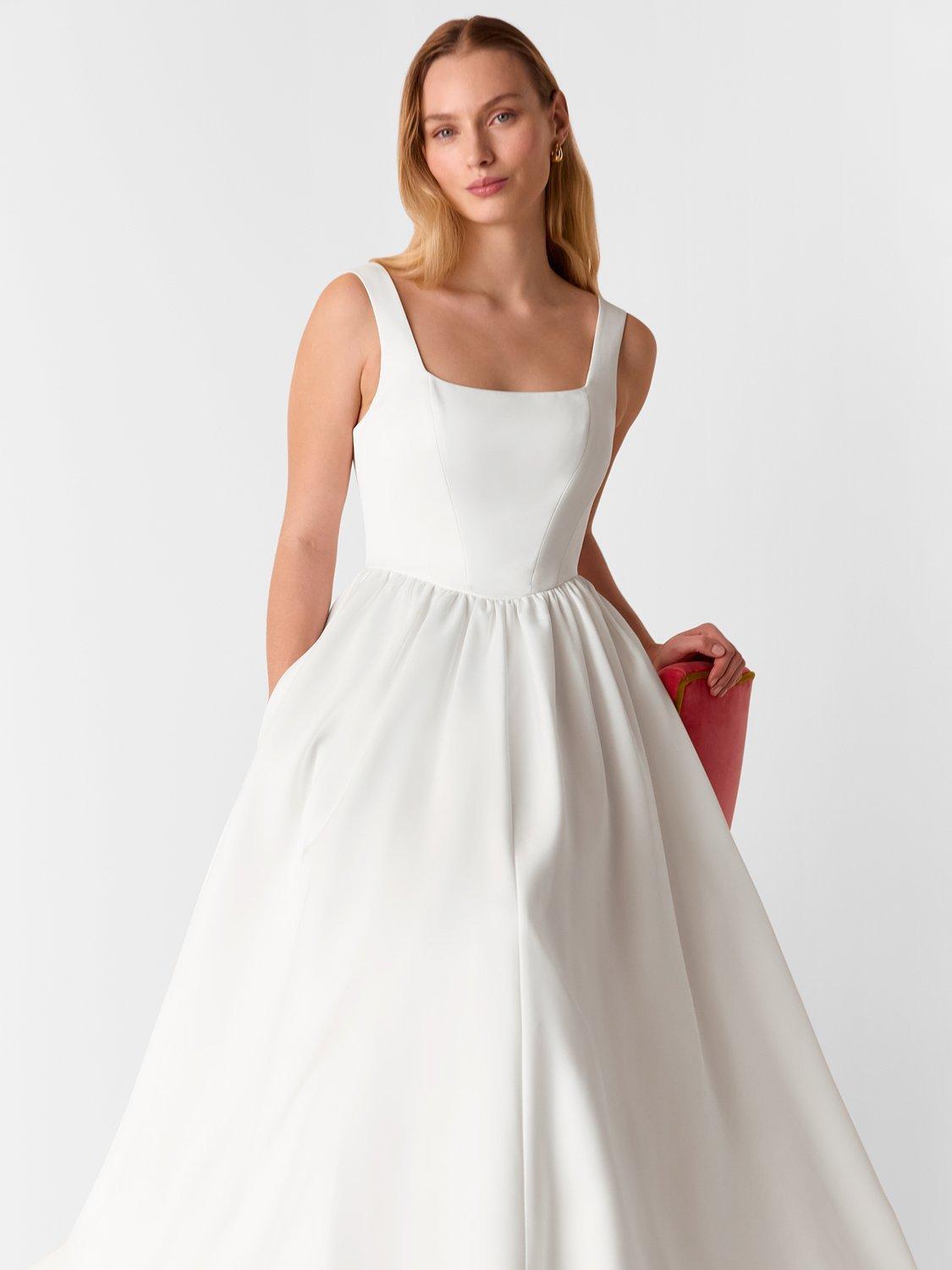 Product image 5 of 6, which shows Whistles Lettie Wedding Dress, Ivory, 18
