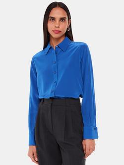 Whistles Ultimate Silk Shirt, Blue