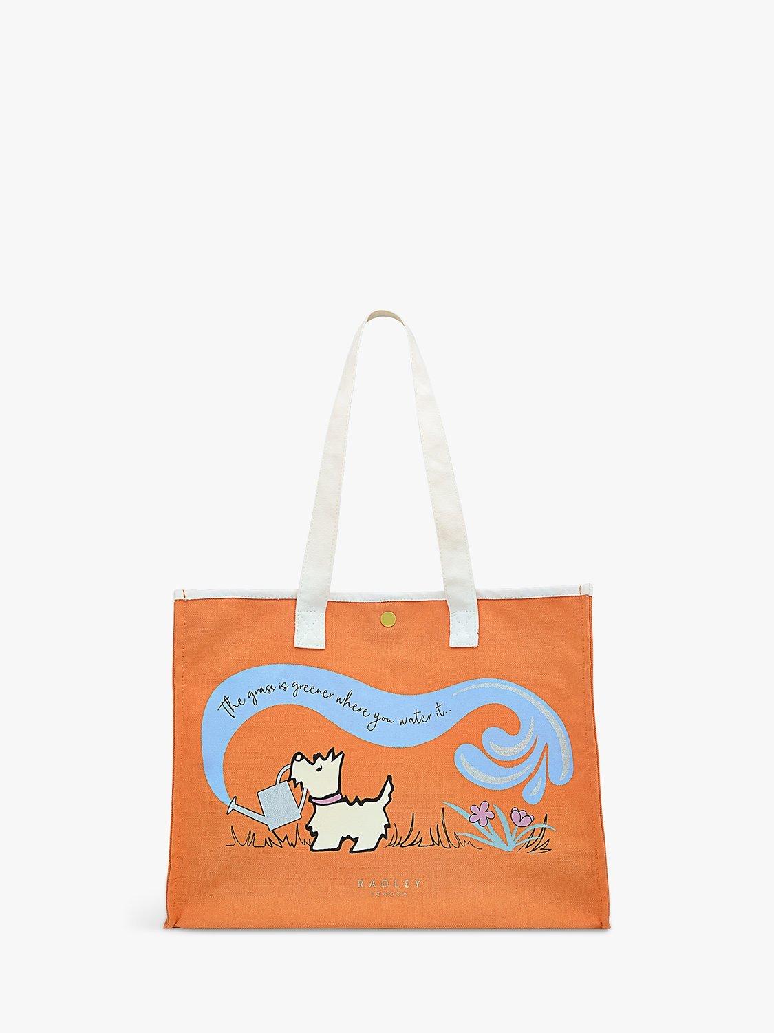 Radley The Grass Is Greener Large Open Top Tote Bag, Apricot