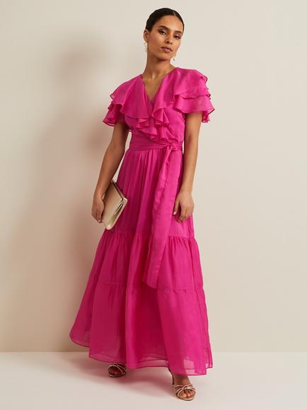 Phase Eight Petite Mabelle Maxi Dress, Fuchsia, Fuchsia