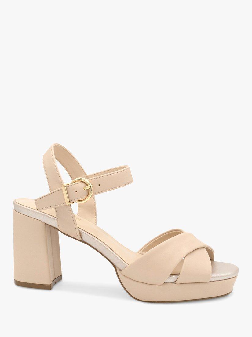 Paradox London Leya Block Heel Sandals Nude