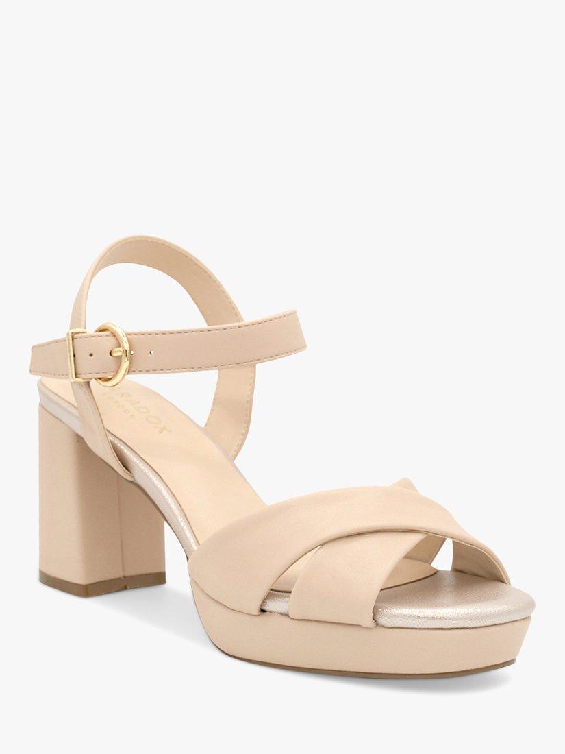 Paradox London Leya Block Heel Sandals, Nude, 3