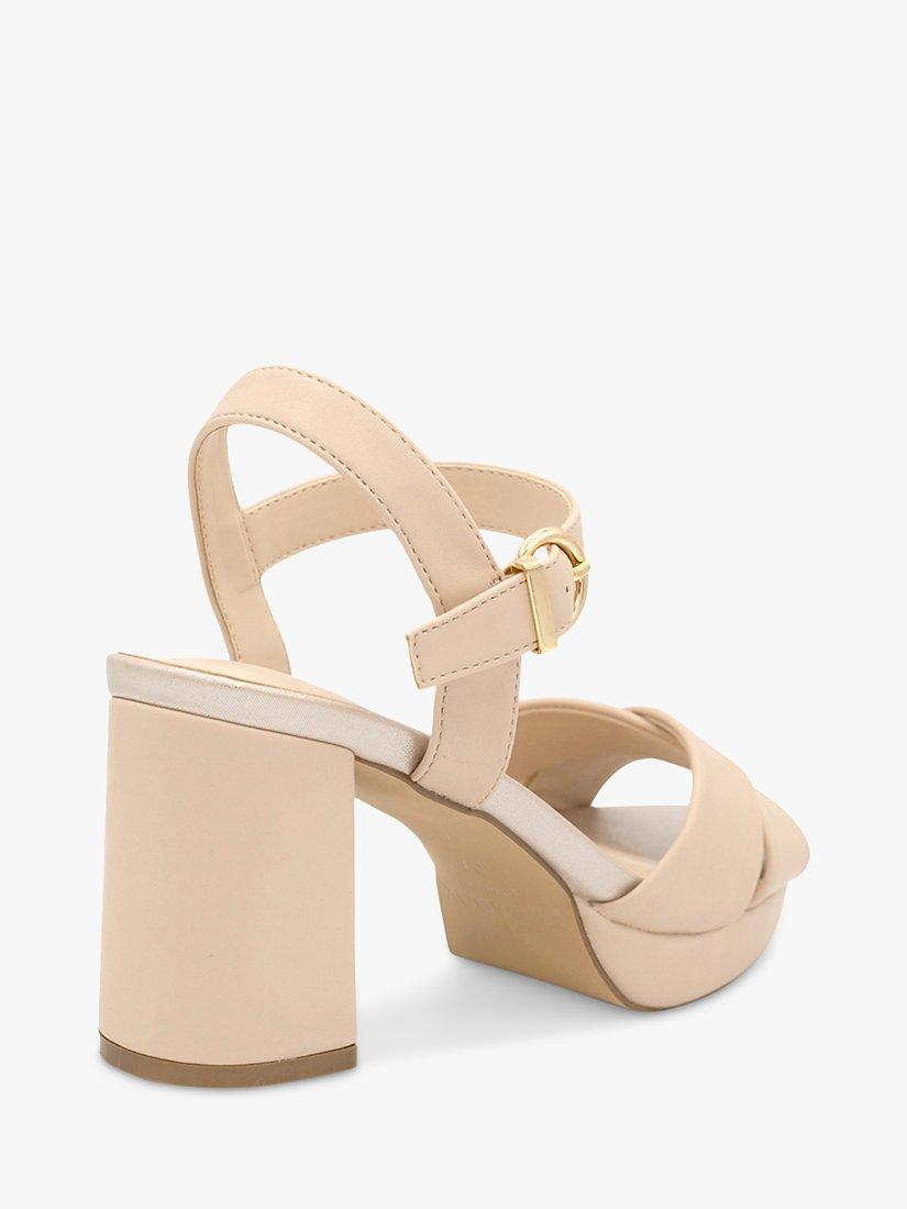 Paradox London Leya Block Heel Sandals, Nude, 3