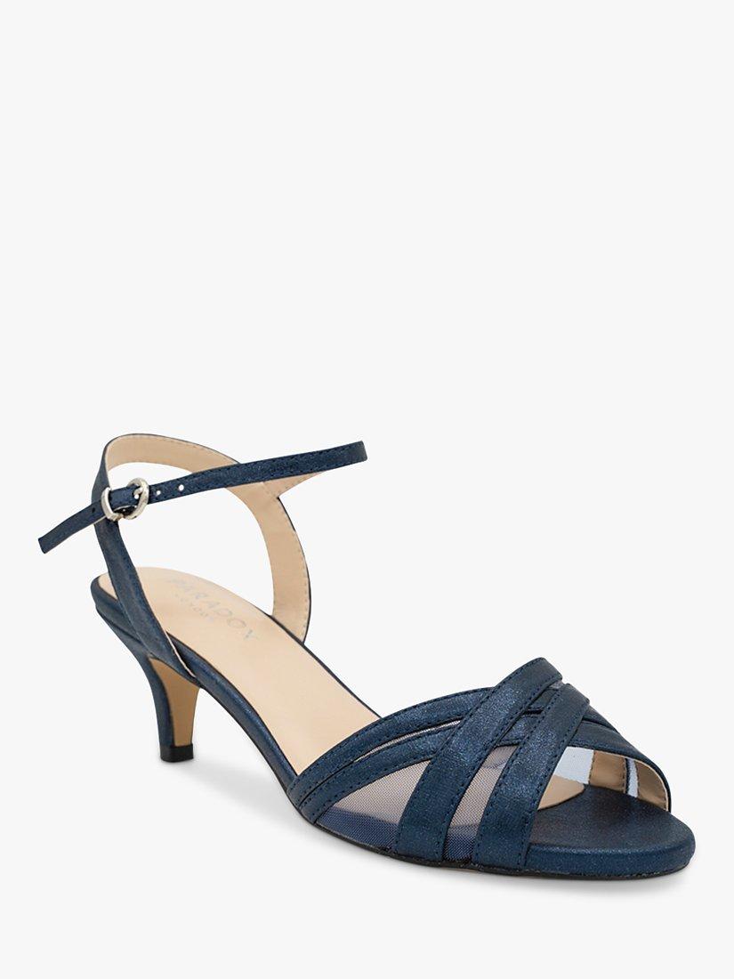 Product image 3 of 5, which shows Paradox London Mowenna Shimmer Heel Sandals, Navy, 3