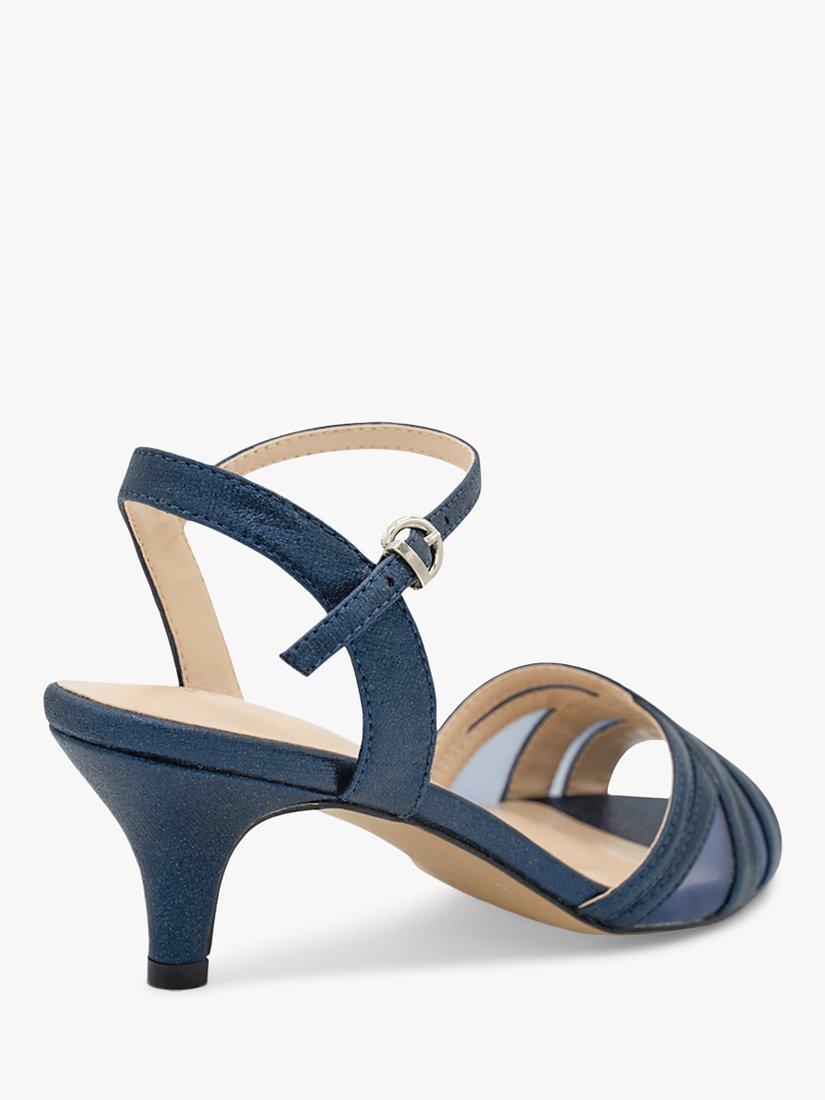 Product image 5 of 5, which shows Paradox London Mowenna Shimmer Heel Sandals, Navy, 3