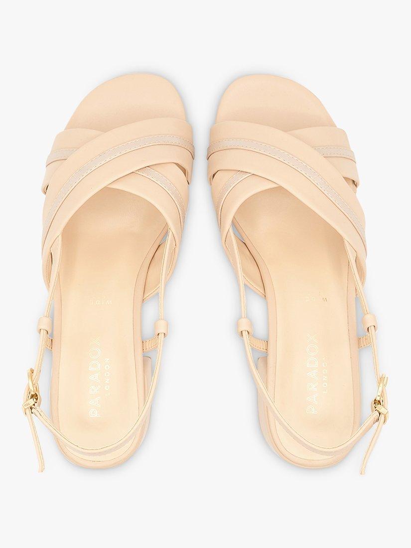 Paradox London Nancy Wide Fit Slingback Sandals, Nude, 3W