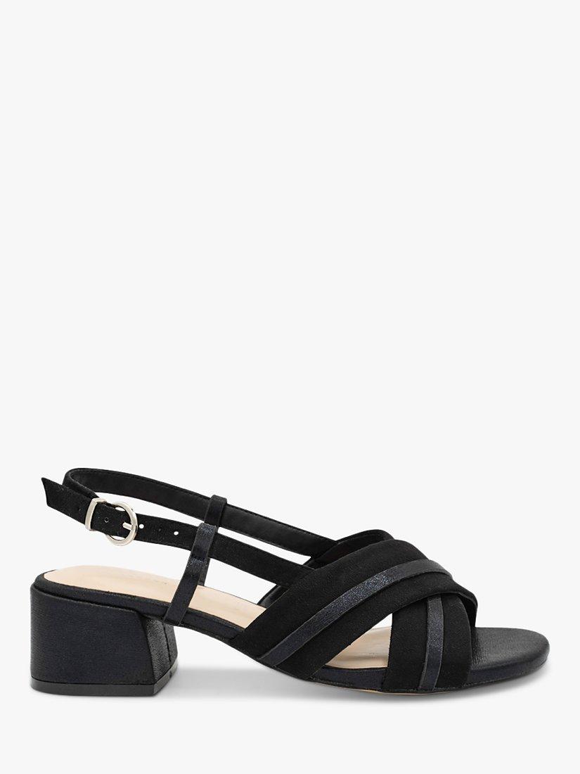 Product image 1 of 5, which shows Paradox London Nancy Wide Fit Slingback Sandals, Black, 3W