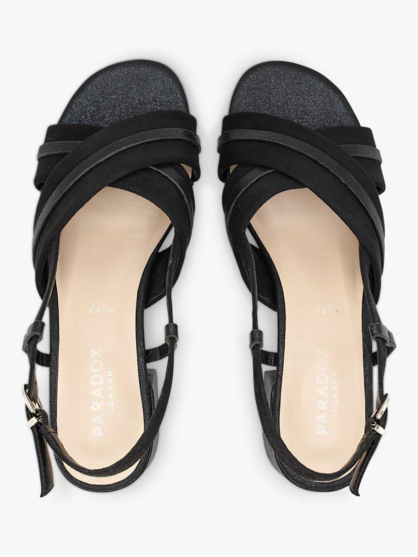 Product image 5 of 5, which shows Paradox London Nancy Wide Fit Slingback Sandals, Black, 3W