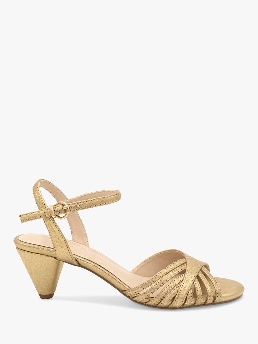 Paradox London Maylea Cone Mid Heel Sandals, Gold