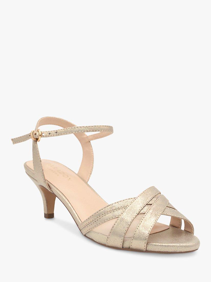 Product image 3 of 5, which shows Paradox London Mowenna Shimmer Heel Sandals, Champagne, 3