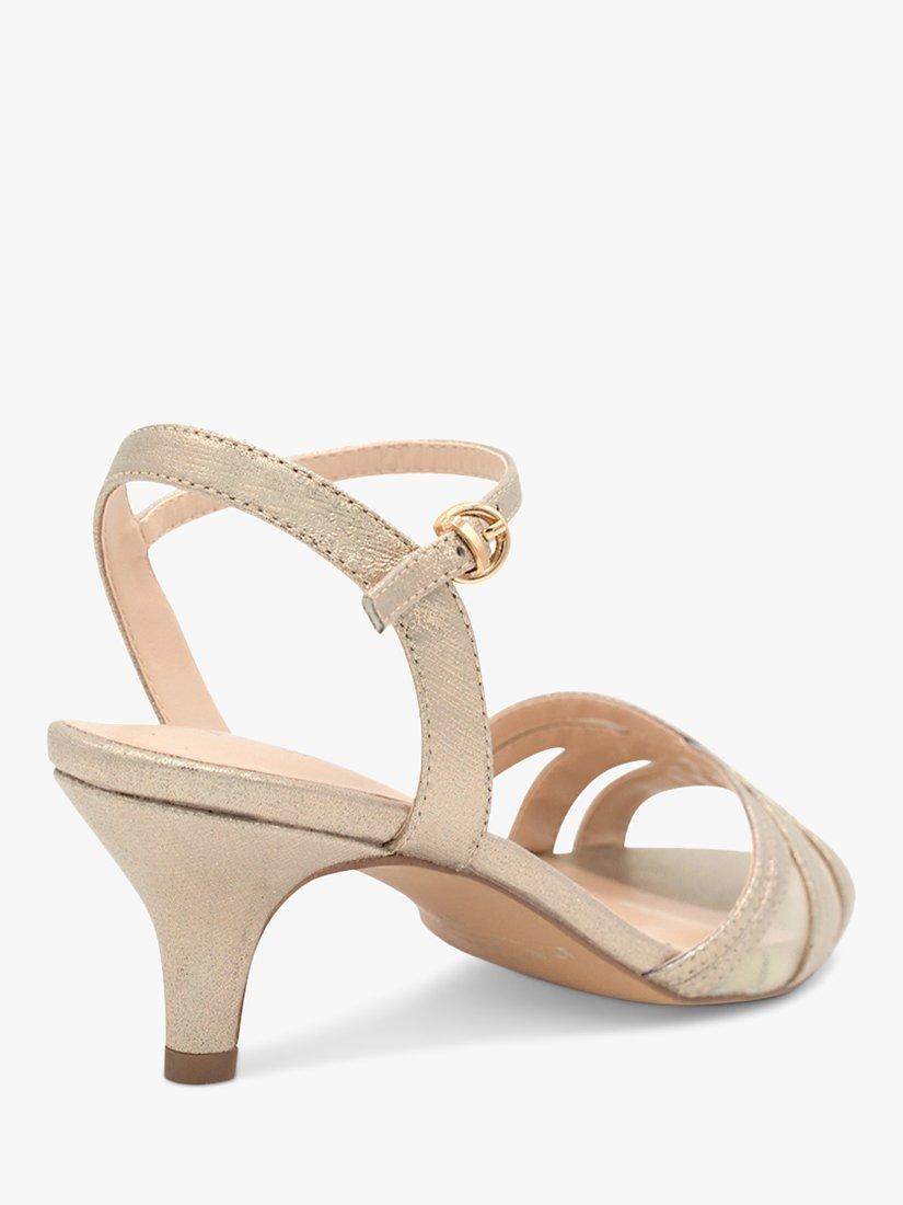 Product image 5 of 5, which shows Paradox London Mowenna Shimmer Heel Sandals, Champagne, 3