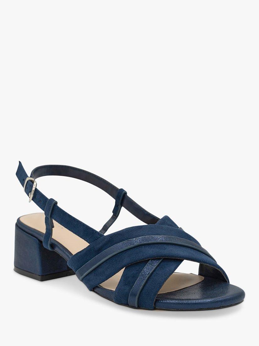 Product image 3 of 5, which shows Paradox London Nancy Wide Fit Slingback Sandals, Navy, 3W