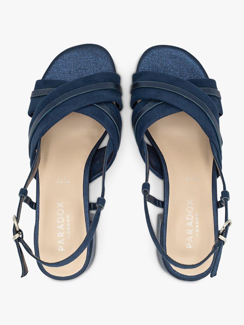 Paradox London Nancy Wide Fit Slingback Sandals, Navy, 3W