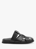 HUSH Cora Closed Toe Leather Cage Sandals, Black