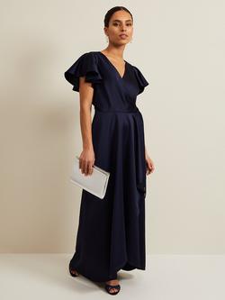 Phase Eight Petite Arabella Wrap Maxi Dress, Navy, Navy