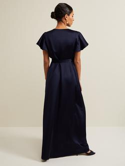 Phase Eight Petite Arabella Wrap Maxi Dress, Navy - view 2, Navy