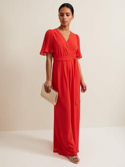 Phase Eight Petite Kendall Wide Leg Jumpsuit, Orange, Orange