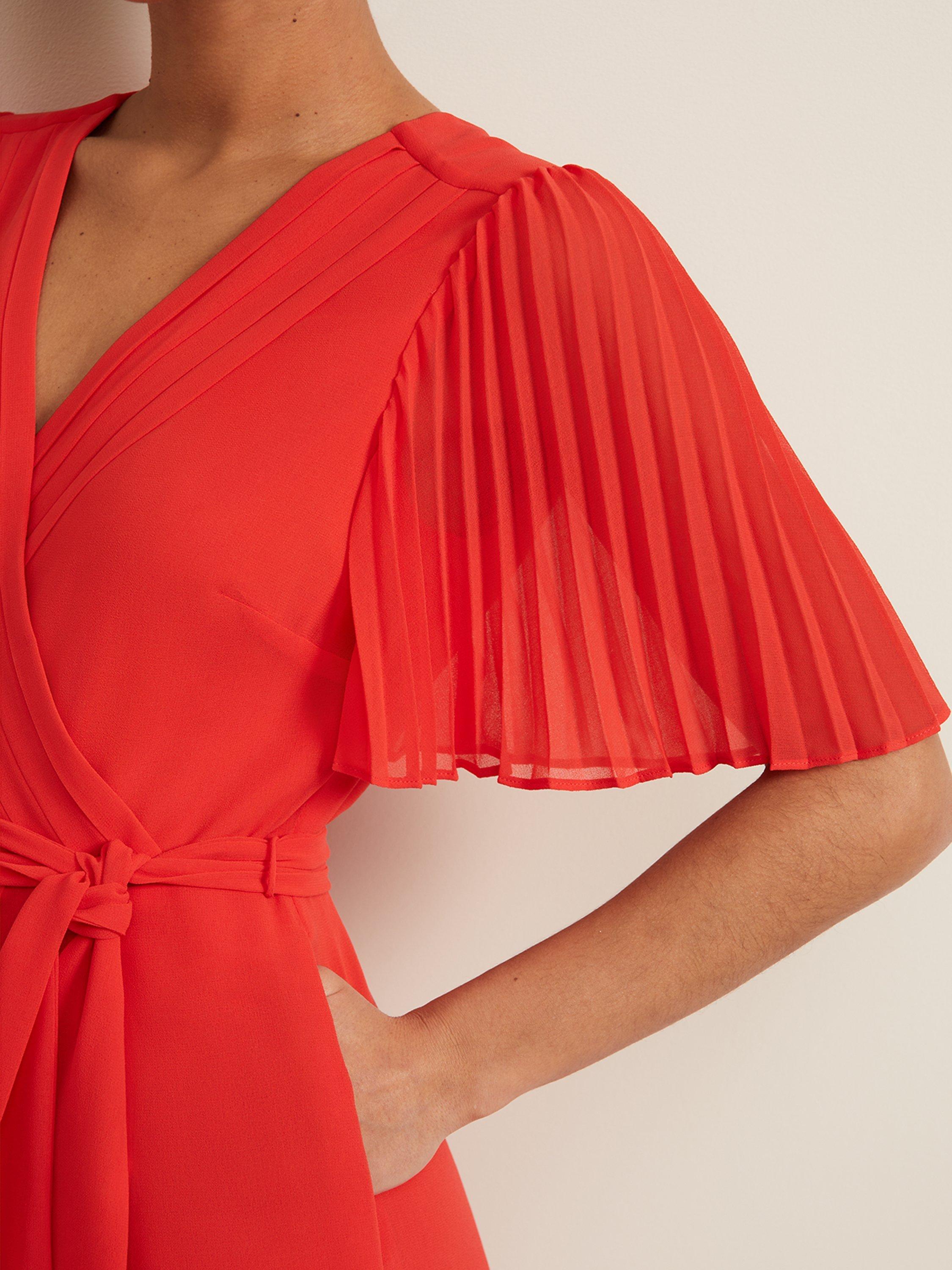 Product image 4 of 7, which shows Phase Eight Petite Kendall Wide Leg Jumpsuit, Orange, 20