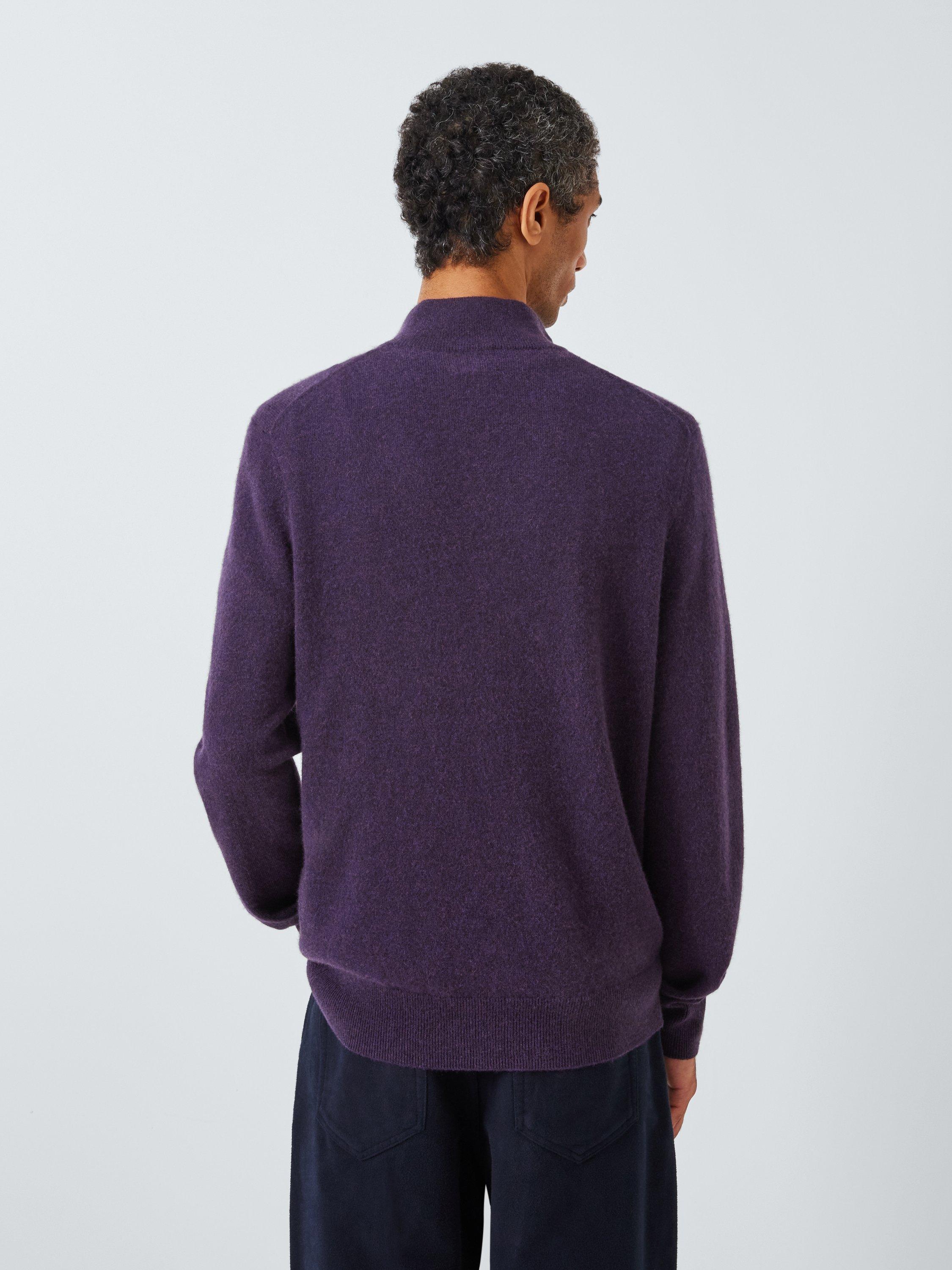 John Lewis Cashmere Half Zip Jumper Nightshade