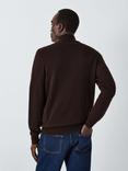 John Lewis Cashmere Half Zip Jumper, Mole