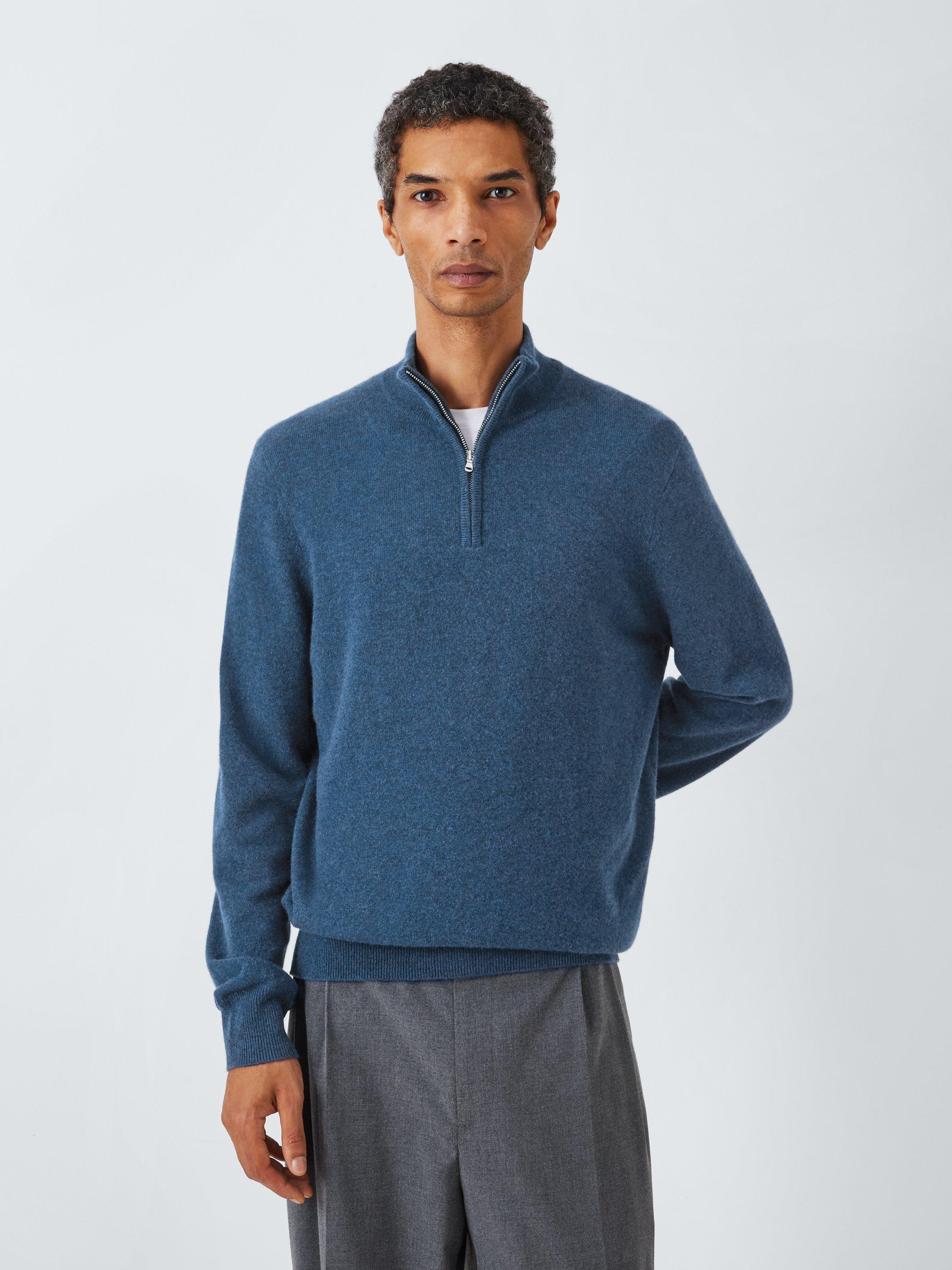 John Lewis Cashmere Half Zip Jumper, Orion