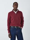 John Lewis Cashmere Half Zip Jumper, Ruby Wine