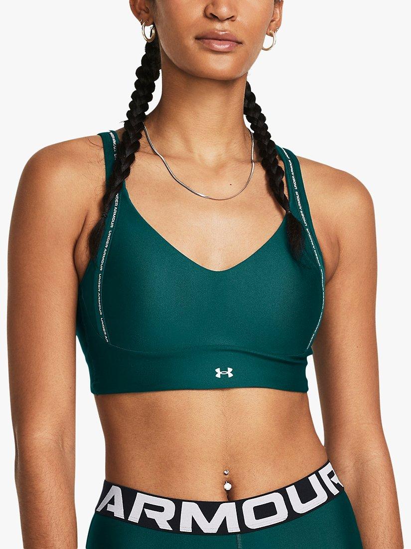 Under Armour Infinity 2.0 Low Strappy Sports Bra, Hydro Teal/White
