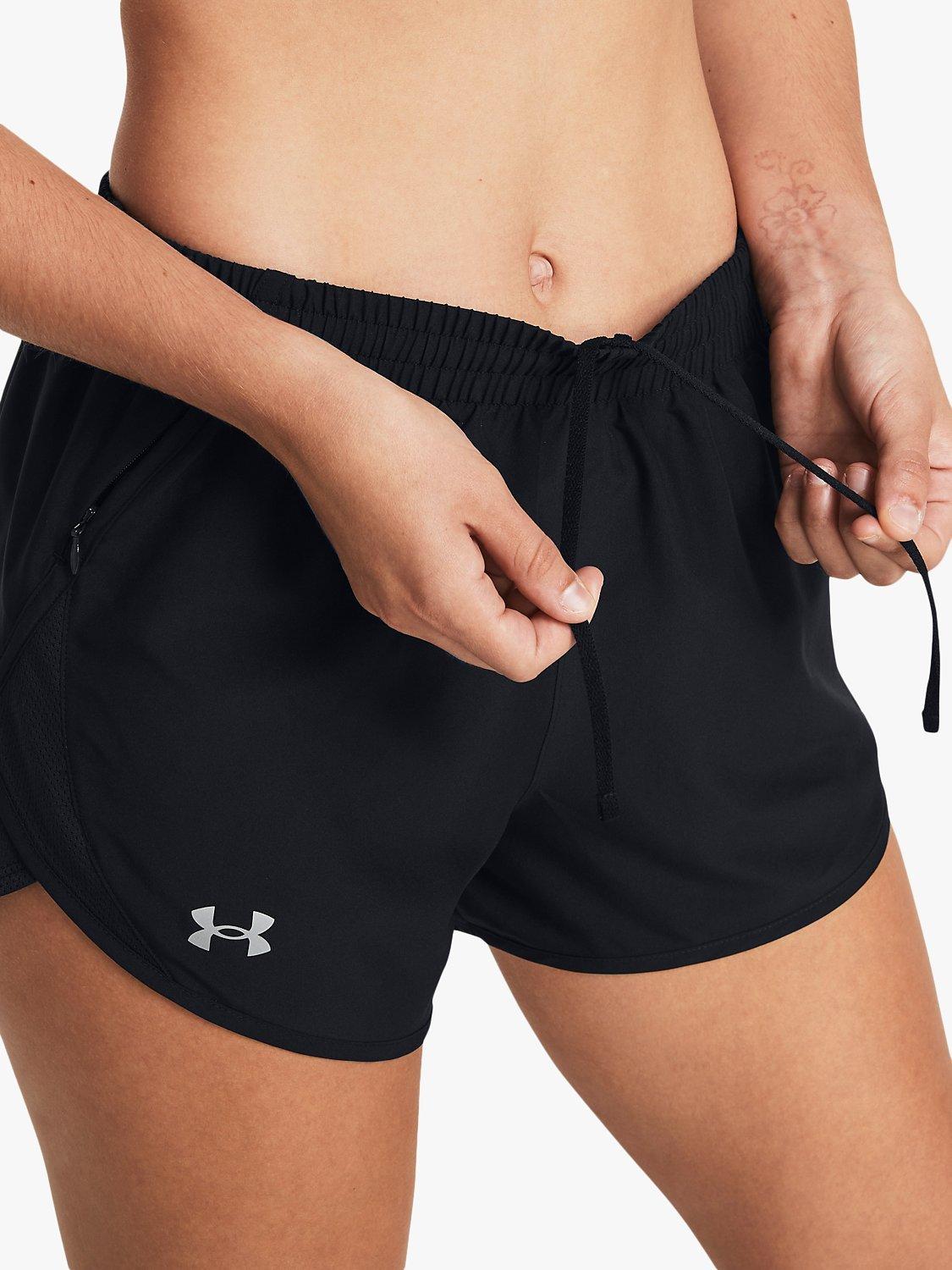 Product image 3 of 4, which shows Under Armour Fly-By 3" Women's Running Shorts, Black/Reflective, XS