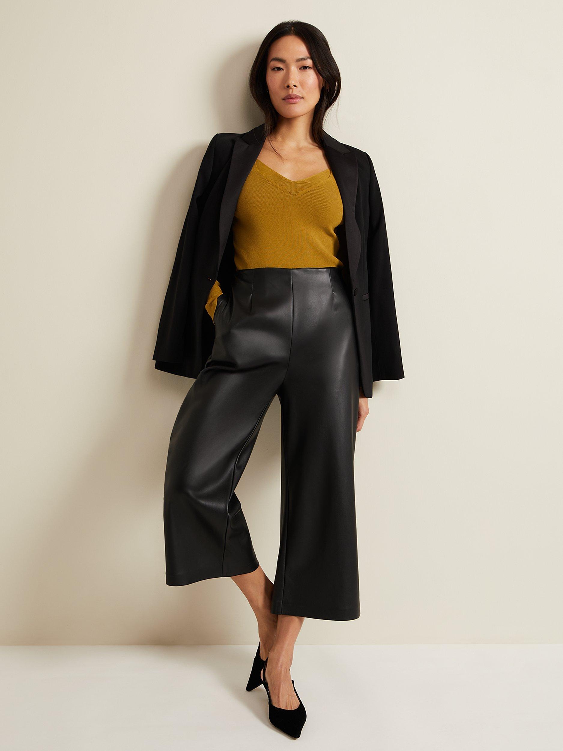 Product image 5 of 6, which shows Phase Eight Emily Rib Knit Cut-Out Detail Top, Olive, M