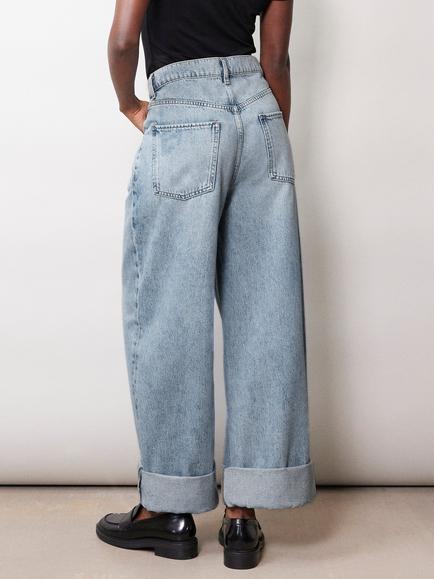 Albaray Turn Up Jeans, Indigo - view 2, Indigo